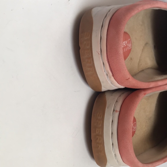 Sperry women’s pink leather top slider on boat shoes size 9 mules - Picture 8 of 11